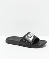 Nike Benassi Black & White Slide Sandals