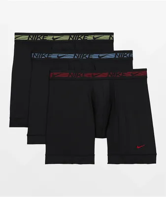 Nike Black, Orange & Green 3 Pack Boxer Briefs