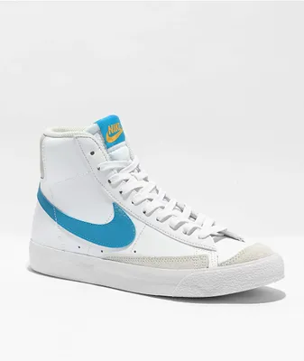 Nike Blazer Mid '77 White, Blue & Yellow Leather Shoes