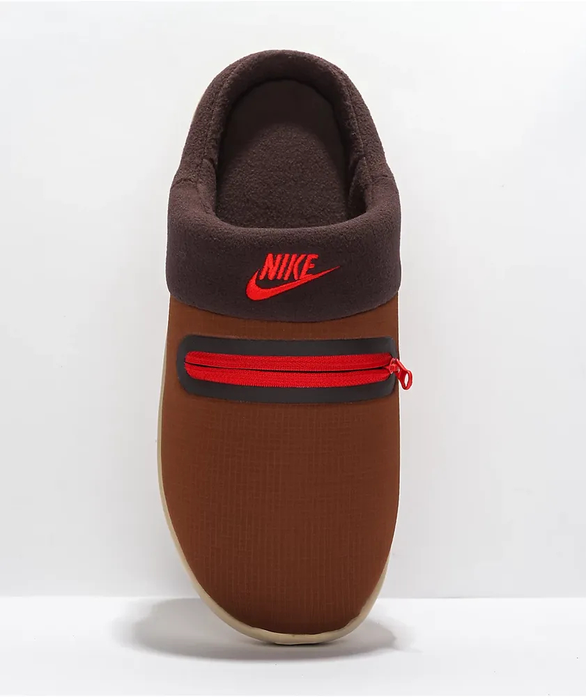 Nike Burrow Pecan Red & Brown Slippers