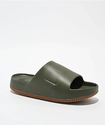 Nike Calm Medium Olive & Gum Slide Sandals