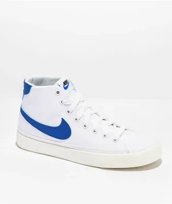 Nike Court Legacy Canvas Mid White & Blue Shoes