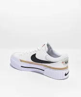 Nike Court Legacy Lift White & Hemp Platform Shoes