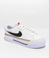 Nike Court Legacy Lift White & Hemp Platform Shoes