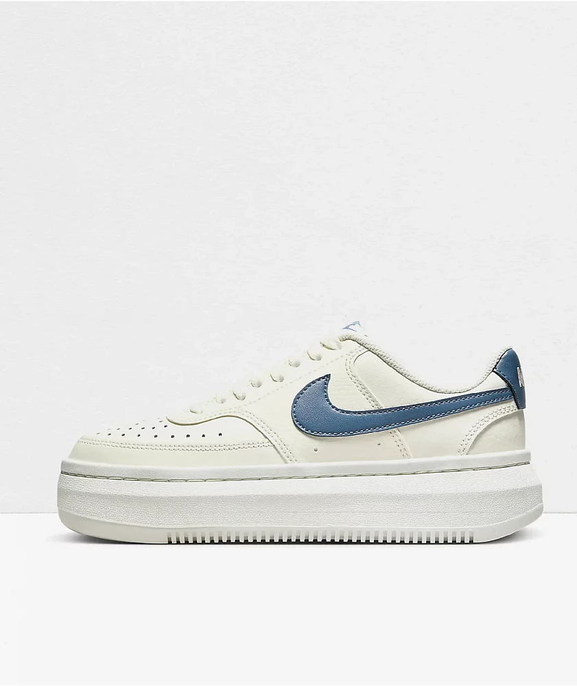 Nike Court Vision Alta White & Blue Shoes