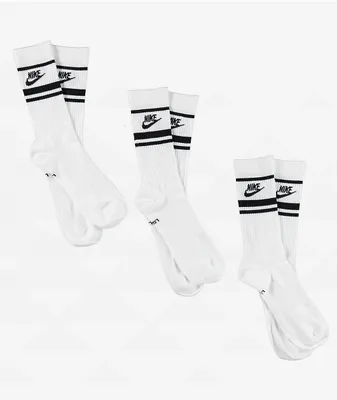 Nike Essential Everyday White 3 Pack Crew Socks