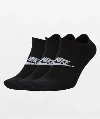 Nike Everyday 3 Pack Black No Show Socks