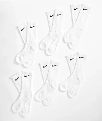 Nike Everyday Cush 6 Pack White Crew Socks