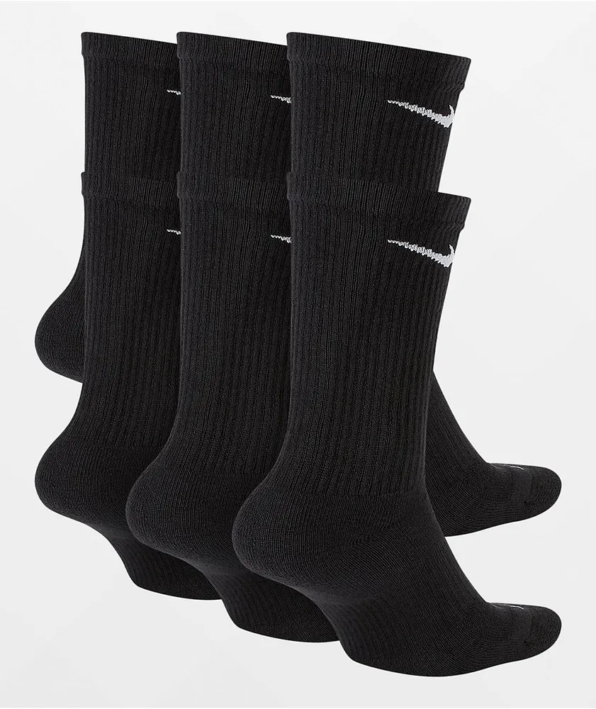 Nike Everyday Plus 6 Pack Black Crew Socks