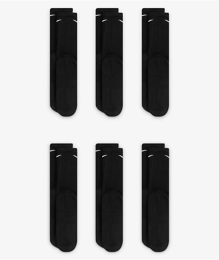 Nike Everyday Plus 6-Pack Black Crew Socks