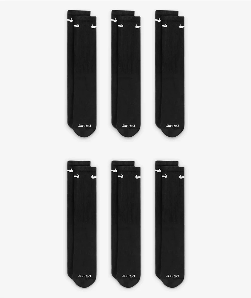 Nike Everyday Plus 6-Pack Black Crew Socks