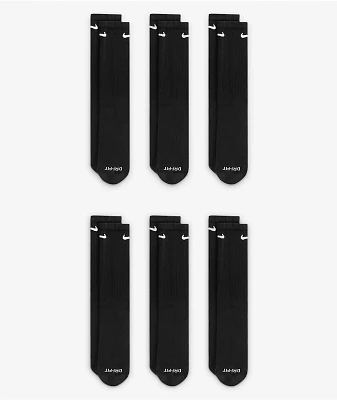 Nike Everyday Plus 6-Pack Black Crew Socks