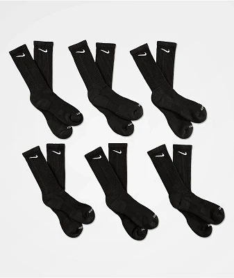 Nike Everyday Plus 6-Pack Black Crew Socks