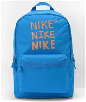 Nike Heritage Logo Blue & Orange Backpack