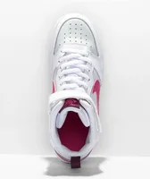 Nike Kids' Court Borough Mid 2 Platinum & Pink Shoes