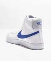 Nike Kids Blazer '77 Mid White & Game Royal Leather Shoes