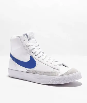 Nike Kids Blazer '77 Mid White & Game Royal Leather Shoes