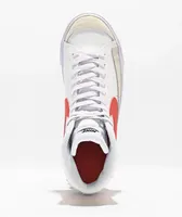 Nike Kids Blazer '77 Mid White & Picante Red Leather Shoes