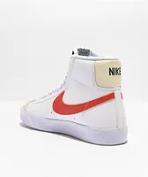 Nike Kids Blazer '77 Mid White & Picante Red Leather Shoes