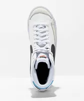 Nike Kids Blazer Mid '77 White, Black & Blue Leather Shoes