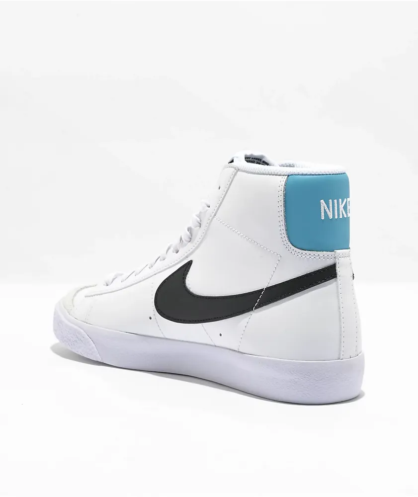 Nike Kids Blazer Mid '77 White, Black & Blue Leather Shoes