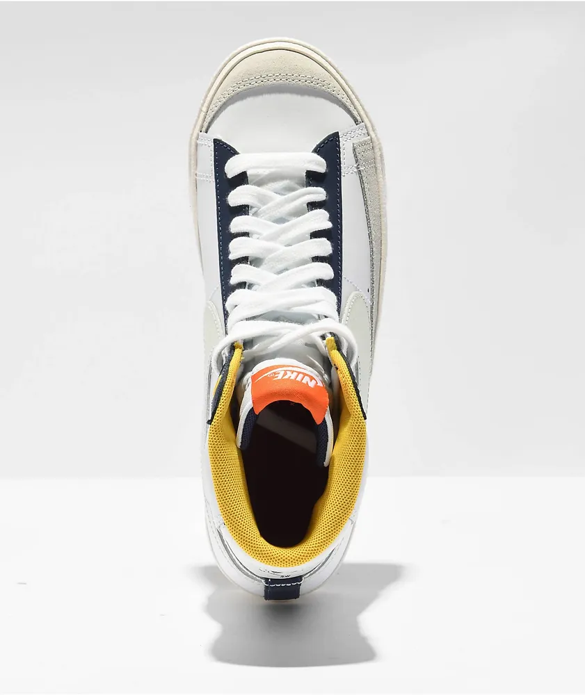 Nike Kids Blazer Mid '77 White & Navy UV Reactive Shoes