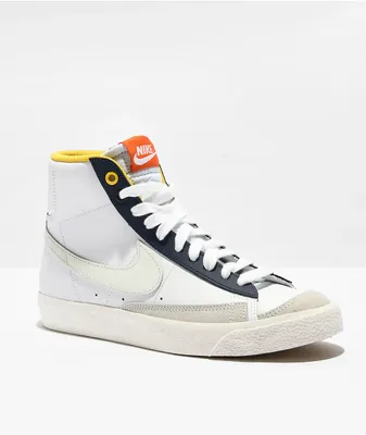 Nike Kids Blazer Mid '77 White & Navy UV Reactive Shoes