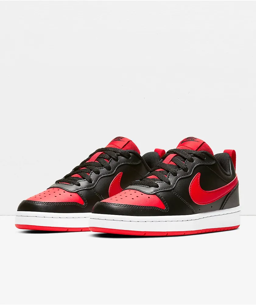 Nike Kids Court Borough Low 2 Black & Red Shoes