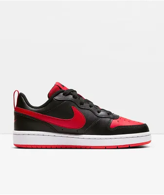 Nike Kids Court Borough Low 2 Black & Red Shoes