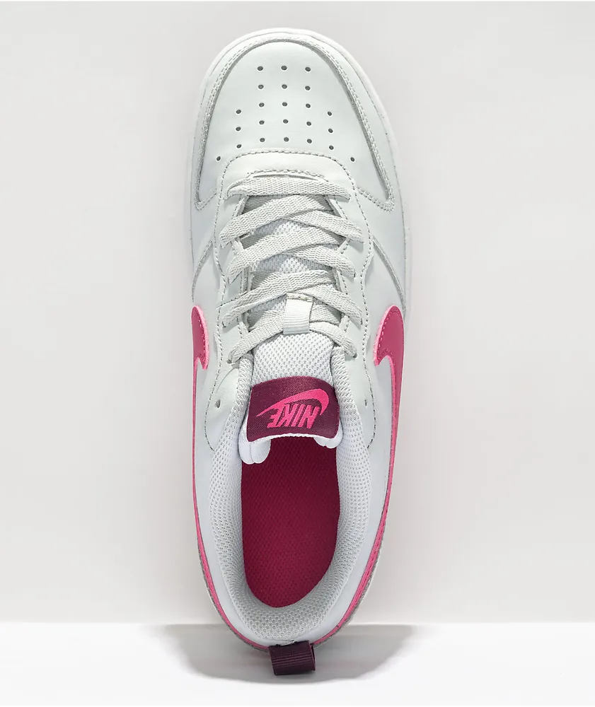 Nike Kids Court Borough Low 2 Pure Platinum & Pink Prime