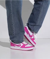 Nike Kids Court Borough Low Recraft White & Pink Shoes
