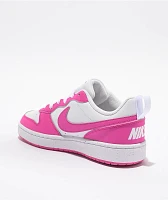 Nike Kids Court Borough Low Recraft White & Pink Shoes