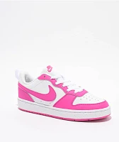 Nike Kids Court Borough Low Recraft White & Pink Shoes