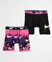 Nike Kids Dri-FIT Essential Micro Pink & Black 2-Pack Boxer Briefs