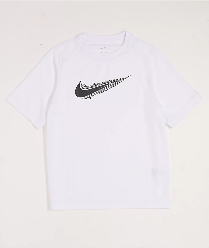 Nike Kids Dri-FIT Swoosh White T-Shirt
