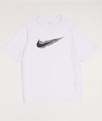 Nike Kids Dri-FIT Swoosh White T-Shirt