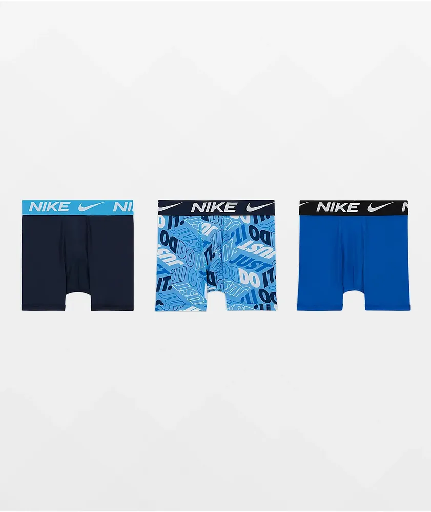 Men Nike 3-Pack Dri-FIT Essential Cotton Stretch Boxer Briefs Underwear XL  Blue