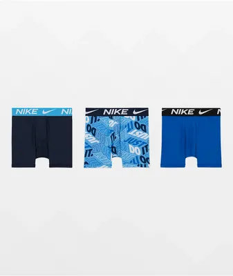 Nike Kids Essential Blue 3 Pack Boxer Briefs