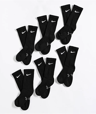 Nike Kids Everyday 6 Pack Black Crew Socks