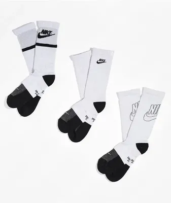 Nike Kids Everyday White 3-Pack Crew Socks