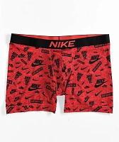 Nike Micro Multi Logo Black & Red Boxer Briefs 