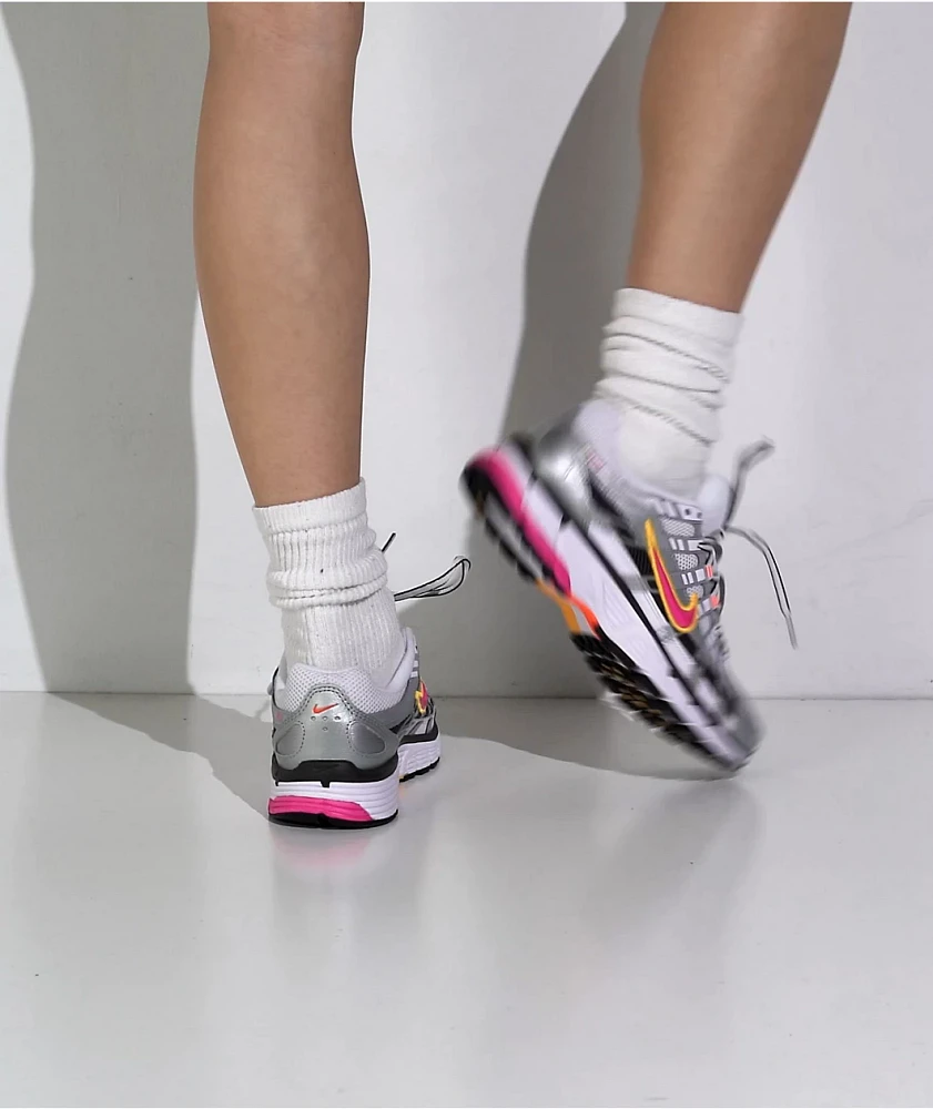 Nike P-6000 White, Fuschia & Platinum Shoes