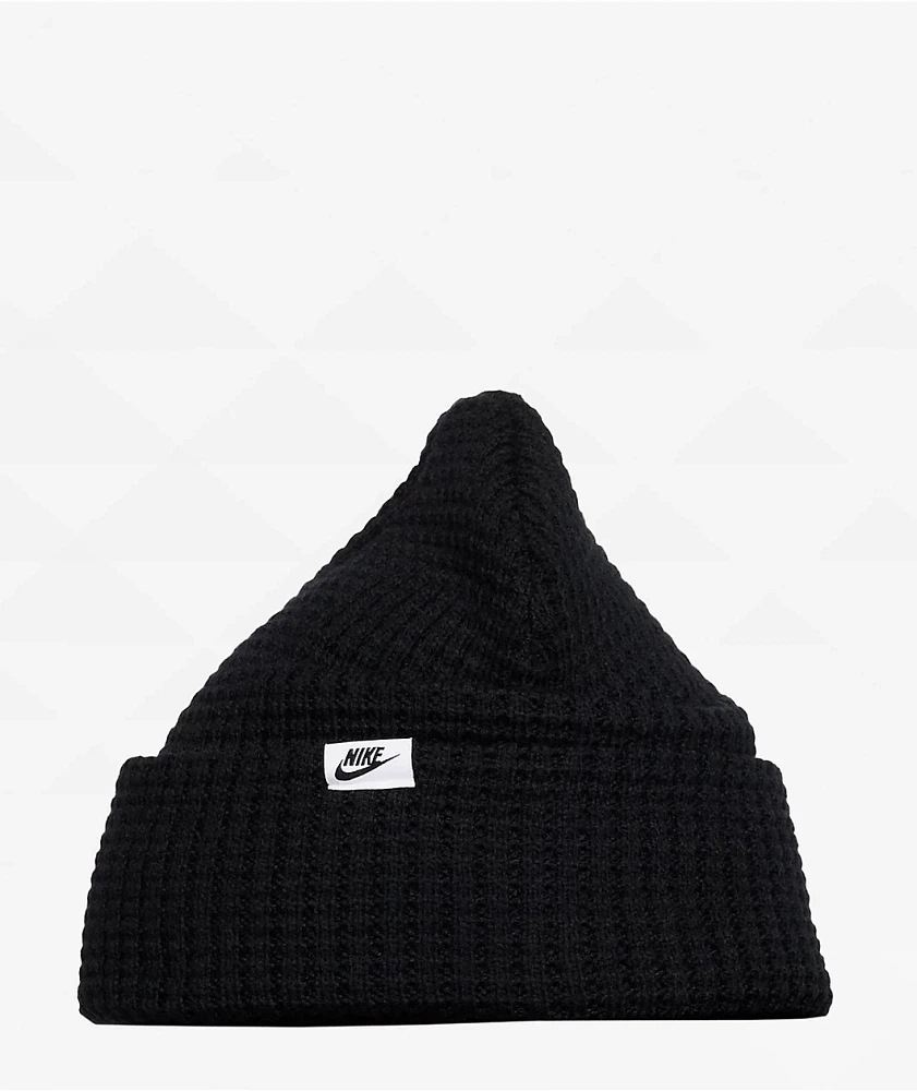 Nike Peak Waffle Knit Black Beanie