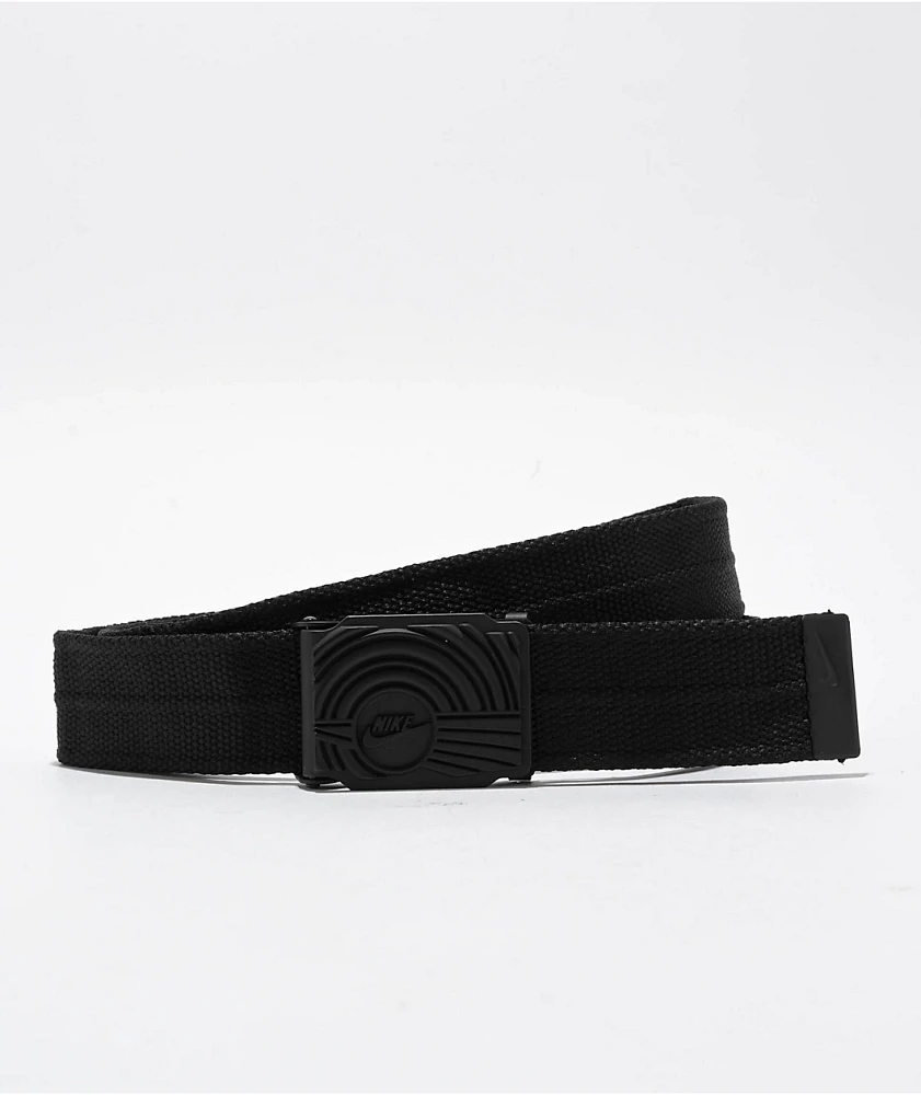 Nike Ribbed Black Web Belt