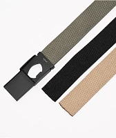 Nike SB 3-In-1 Black, Olive, & Khaki Web Belt Pack