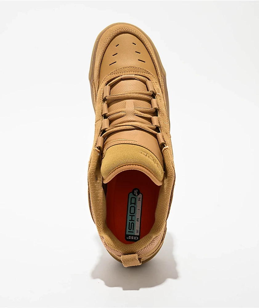 Nike SB Air Max Ishod Flax, Safety Orange, & Wheat Skate Shoes