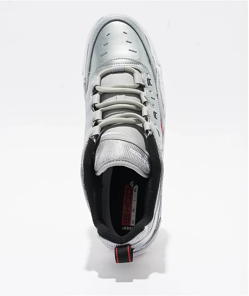 Nike SB Air Max Ishod PRM Metallic Silver & Varsity Red Skate Shoes