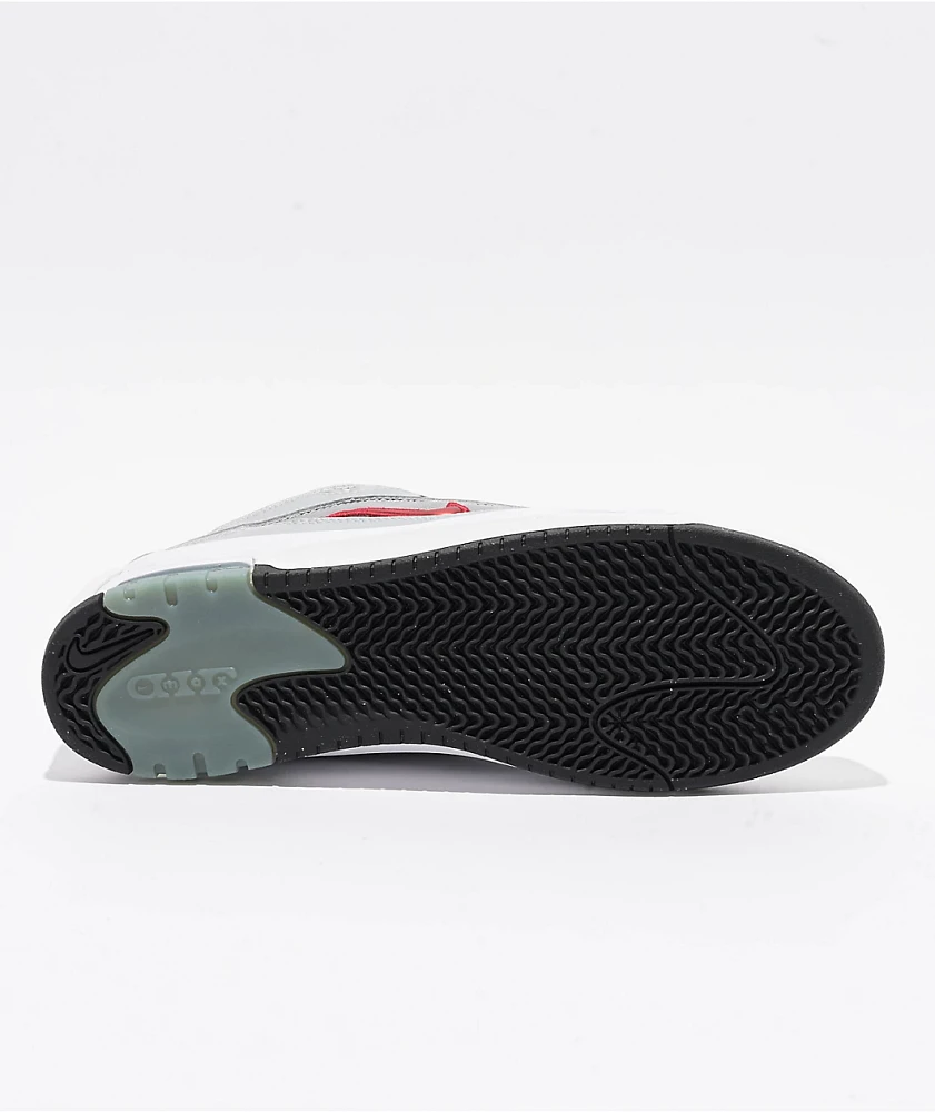 Nike SB Air Max Ishod PRM Metallic Silver & Varsity Red Skate Shoes