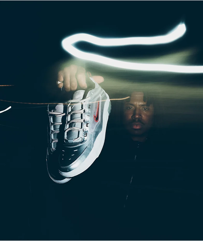 Nike SB Air Max Ishod PRM Metallic Silver & Varsity Red Skate Shoes