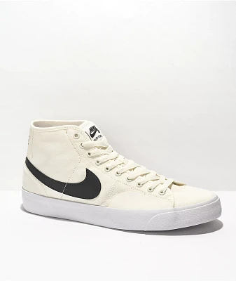 Nike SB BLZR Court Mid Cream & White Skate Shoes
